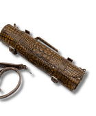 Crocodile Textured Leather Chef Knife Roll | Custom Wholesale Private Label Knife Roll Manufacturer