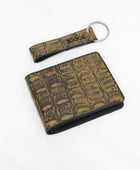 Custom Crocodile Embossed Leather Bifold Wallet Set Wholesale Promotional Corporate Gift Manufacturer