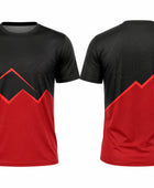 Custom Black Red Climbing Staff Shirt – Wholesale Gym Teamwear
