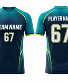 Custom Navy Cricket Shirt – Sublimated Short Sleeve Team Jersey for Wholesale Buyers