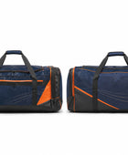 Custom Ice Hockey Team Bag – Navy Orange Sublimated Hockey Duffel Bag for Wholesale Orders