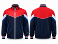 Custom Red Navy Lacrosse Warm-Up Jacket  Wholesale Full-Zip Team Jacket