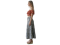 Wholesale Custom Acid Wash Denim Midi Skirt Manufacturer Private Label Tiered Cotton Skirt