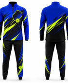 Custom Pickleball Warm-Up Set | Wholesale Pickleball Team Jacket and Pants | Royal Blue Black Lime Green | Apparels Bridge