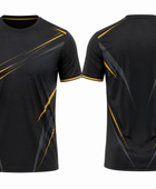 Custom Black Gold Soccer Event Shirt | Wholesale Tournament Team Apparel for Bulk Orders