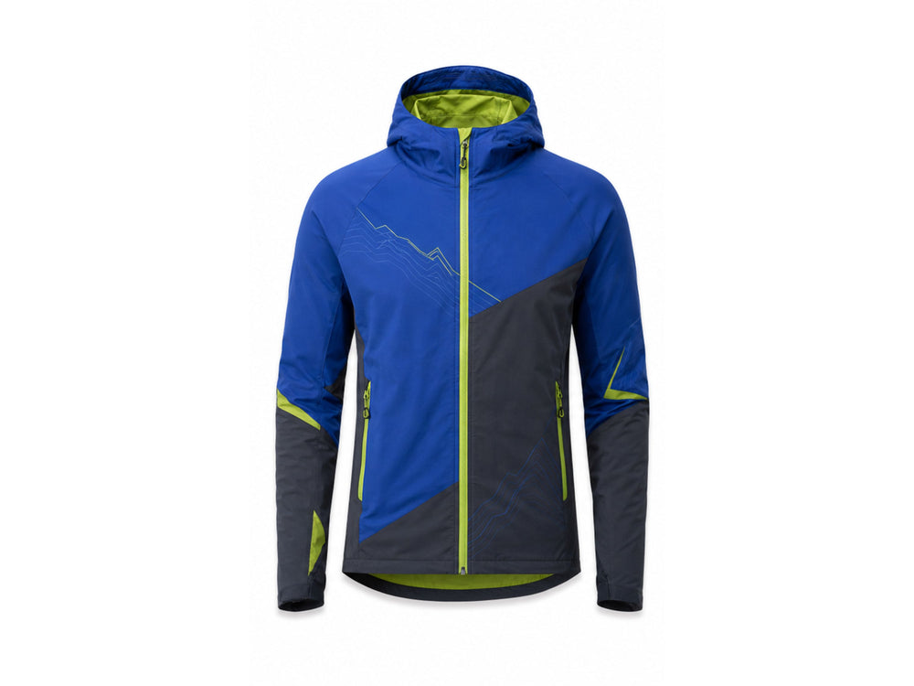 Climbing Softshell Jacket B2B Custom Blue Lime Full-Zip Teamwear front design preview