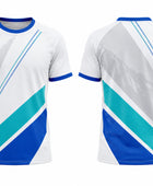 Custom White Blue Climbing Competition Team Shirt | Wholesale Teamwear