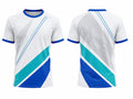 Custom White Blue Climbing Competition Team Shirt | Wholesale Teamwear