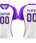 Custom Lacrosse Practice Jersey – White Purple Wholesale Team Training Shirt