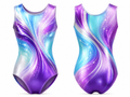 Purple & Aqua Gymnastics Leotard – Wholesale Bulk Team Kit, Low MOQ, B2B Performance Apparel