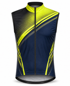 Custom Cycling Gilet Vest | Wholesale Cycling Team Vest | Navy Lime Yellow | Apparels Bridge