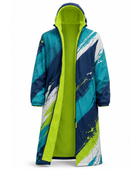 Custom Swim Parka – Teal Navy Wholesale Swim Team Deck Coat