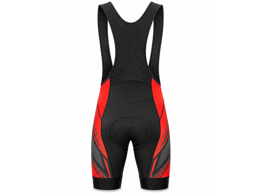 Custom Cycling Bib Shorts | Wholesale Cycling Team Bibs | Black Red | Apparels Bridge design preview