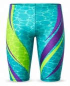 Custom Men’s Swim Jammer – Turquoise Lime Wholesale Team Swimwear