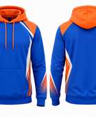 Custom Blue Orange Football Hoodie – Wholesale Soccer Team Pullover Hoodie