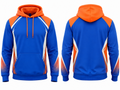 Custom Blue Orange Football Hoodie – Wholesale Soccer Team Pullover Hoodie