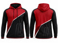 Custom Red Black Cricket Hoodie – Sublimated Team Pullover for Wholesale Buyers
