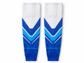 Custom Ice Hockey Socks – White Blue Sublimated Team Hockey Socks for Wholesale Orders