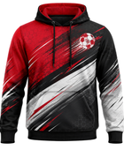 Custom Handball Quarter Zip Hoodie – Red Black Warmup Teamwear for Wholesale Buyers