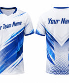 White & Blue Pickleball Jersey – Team Performance Sportswear, Wholesale Bulk, Low MOQ