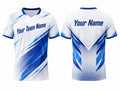 White & Blue Pickleball Jersey – Team Performance Sportswear, Wholesale Bulk, Low MOQ