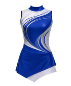 Custom Dance Team Uniform – Blue and White B2B Wholesale Low MOQ Performance Skirt Set