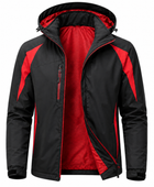 Waterproof Hooded Jacket Black and Red | B2B Low MOQ