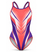 Custom Swim Team Suit – Coral Purple Wholesale Team Swimsuit
