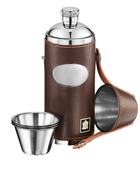 Drink Flask Leather Cover for Hunting with Strap – Brown | B2B Low MOQ
