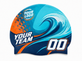 Custom Swim Cap – Turquoise Orange Wholesale Swim Team Cap