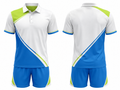 Custom White Blue Badminton Warm-Up Set – Polo Shirt and Shorts