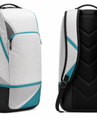 Custom White Teal Badminton Backpack – Wholesale Team Racket Bag