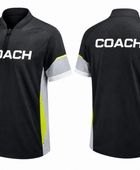 Custom Black Football Coach Jersey – Short Sleeve Soccer Staff Polo