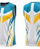 Custom Flag Football Teal, White & Yellow Jersey – Wholesale Sleeveless Team Uniform, Customizable, Low MOQ Bulk