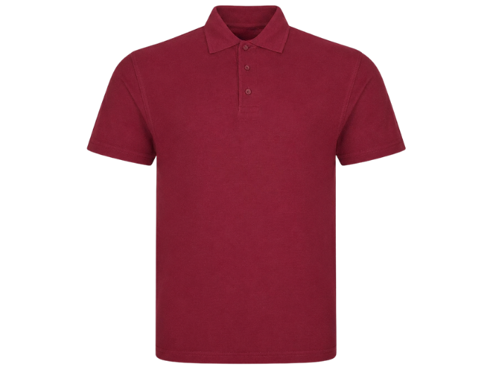 Polo Shirt – B2B Low MOQ Short Sleeve Uniform Top Burgundy Workwear front design preview