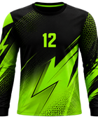 Custom Handball Goalkeeper Jersey – Black Neon Green Long Sleeve Teamwear for Wholesale Buyers