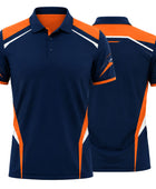 Custom Navy Orange Rugby Polo Shirt | Wholesale Team Polo for Clubs Coaches and Bulk Orders