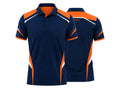 Custom Navy Orange Rugby Polo Shirt | Wholesale Team Polo for Clubs Coaches and Bulk Orders