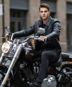 Men’s Black Ostrich Textured Leather Jacket | Wholesale Custom Private Label Outerwear Manufacturer