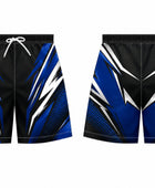 Black/Blue/White Wrestling Shorts – Team Performance Sportswear, Wholesale Bulk, Low MOQ