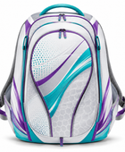 Custom Padel Racket Backpack –  White Cyan Purple Wholesale Bag