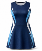 Custom Women’s Padel Dress – Navy Cyan Club Teamwear Wholesale