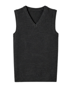 School V-Neck Sweater Vest Charcoal Grey | B2B Low MOQ Wholesale Manufacturer