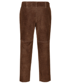B2B Leather Welding Trousers Dark Brown Low MOQ Industrial Workwear Manufacturer