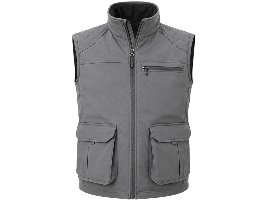 Custom Softshell Sleeveless Grey Hunting Jacket B2B
