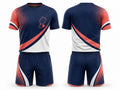 Custom Pickleball Jersey and Shorts Set | Wholesale Pickleball Team Uniform | Navy White Coral | Apparels Bridge