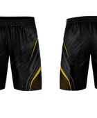 Black & Yellow Teqball Shorts – Bulk Team Shorts, Low MOQ, Wholesale Performance Sportswear