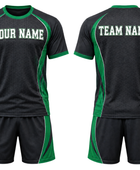 Black & Green Corn Hole Uniform – Bulk Team Jersey & Shorts, Low MOQ, Wholesale Performance Set