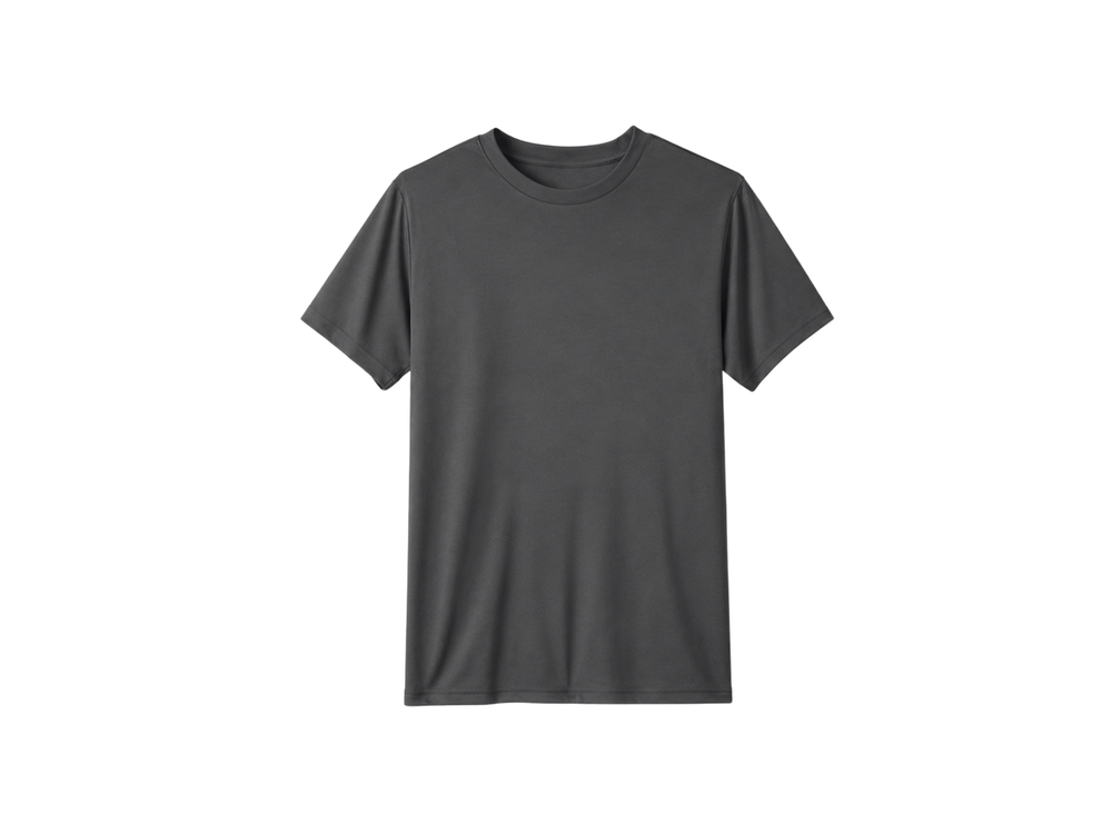 School Short Sleeve Performance Tee Charcoal Grey | B2B Low MOQ Wholesale front design preview