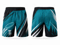 Teal & Black Disc Golf Shorts – Team Performance Wear, Wholesale Bulk, Low MOQ